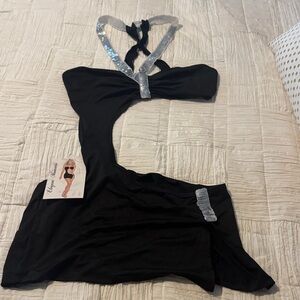 Elegant Black and Silver Women's Intimate Dress